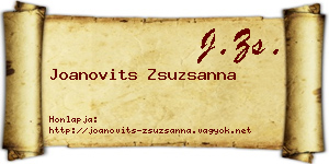 Joanovits Zsuzsanna névjegykártya